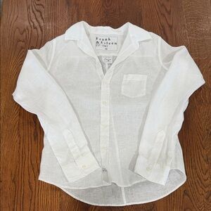 Frank & Eileen Crisp White Linen Shirt